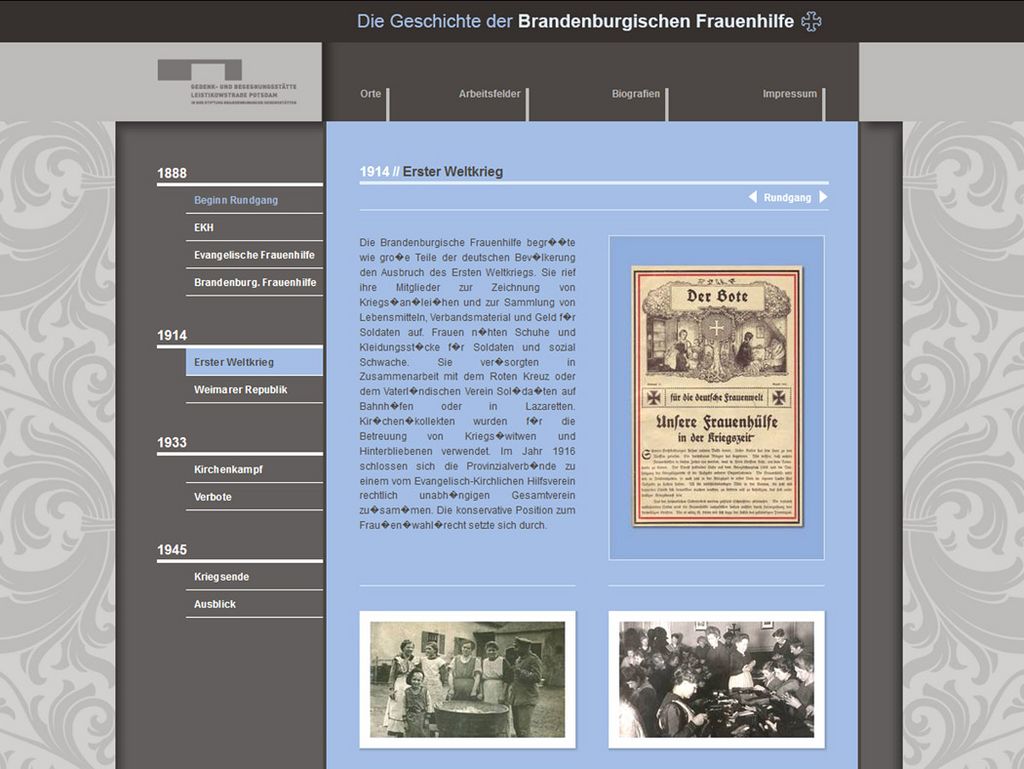 Onlineausstellung "Die Geschichte der Brandenburgischen Frauenhilfe"