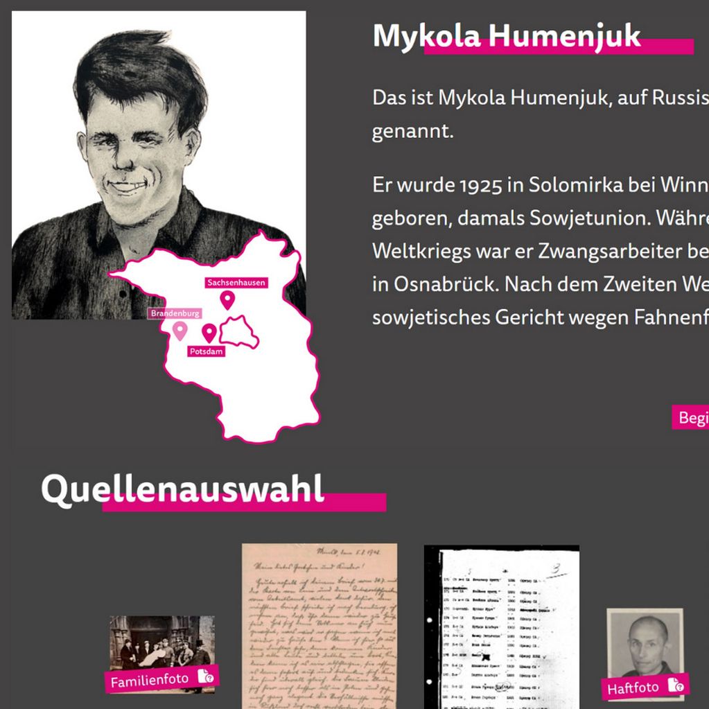 Ausschnitt aus der App-Oberfläche.