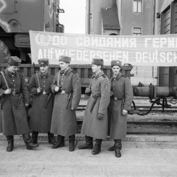 Soldaten der WGT vor der Heimreise. Foto: Detlef Steinberg, © Museum Berlin-Karlshorst